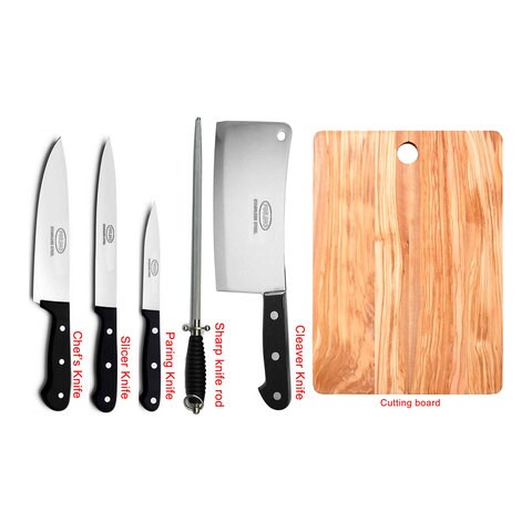 Knives With Cutting Board Multicolour 6 PCS