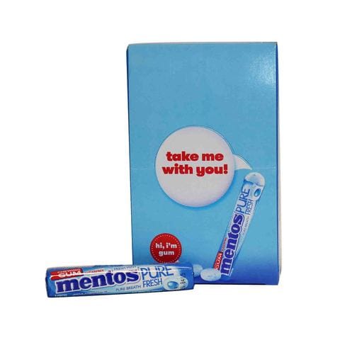 Mentos Chewing Gum Pure Fresh Mint Free Sugar 15.75 Gram 16 Pieces