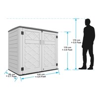Cameltough Outdoor Garden Storage Cabinet, 135L X 84W X 119H cm, Heavy Duty, Multipurpose Storage Shed For Home, Garden, Office And Workshop, Weather-Resistant, CT636