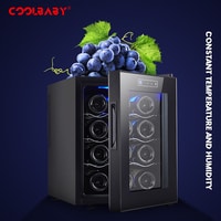 COOLBABY 12 Bottles of Constant Temperature &amp; Humidity Electronic Beverage Wine Cooler Freestanding Compact Mini Wine Fridge Cabinet Refrigerator