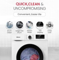 Nobel 6.0 KG Front Load Automatic Washer, 15 Wash Program, LED Indicator, 1000RPM Spin Speed, NWM760RH Silver