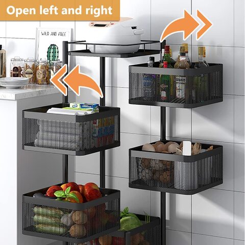 Multilayer rotating deals kitchen shelf