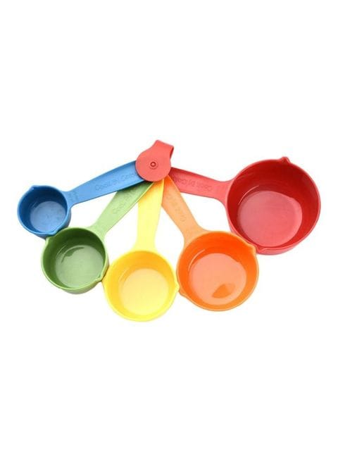 Generic 5-Piece Plastic Measuring Cups Yellow/Red/Green 18x10x6centimeter