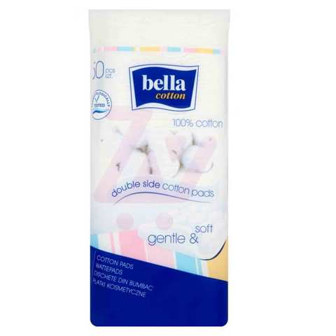 Bella Cotton Pads Square Soft And Gentle 50 Pieces