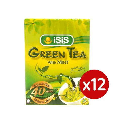 Isis Green Tea Bags With Mint - 12 Pieces