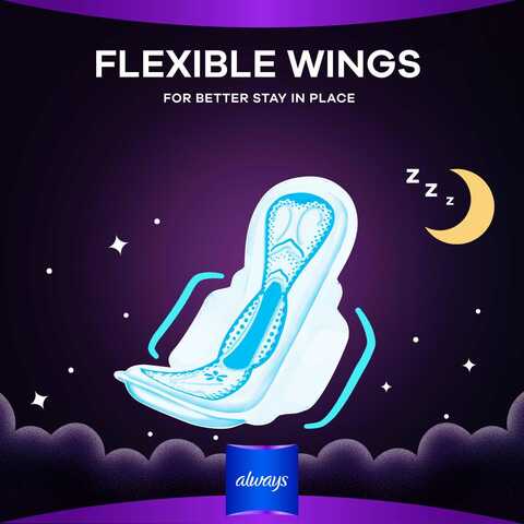 Always Dreamzz Pad Clean And Dry Maxi Thick Night Long Sanitary Pads With Wings White 48 Pads