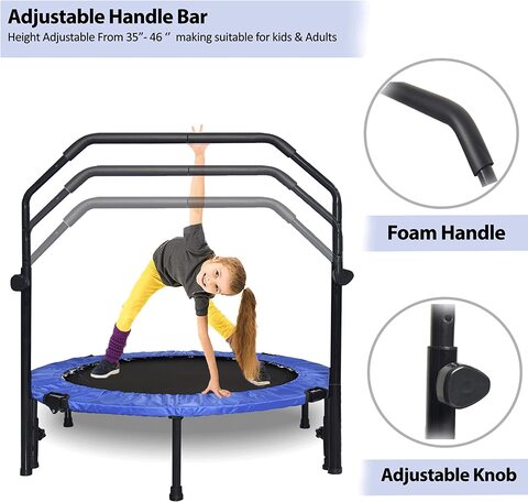 40 in. Trampoline Adult or Kids Mini Sports Trampoline with Safety