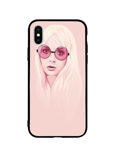 Theodor - Protective Case Cover For Apple iPhone XS Max Pink Glasses Girl