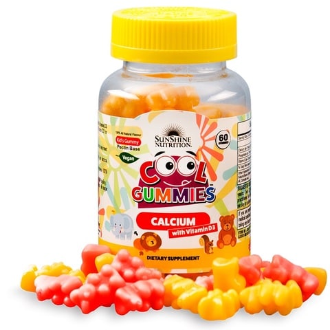 Sunshine Nutrition Cool Gummies Calcium with Vitamin D3 60 Tablets