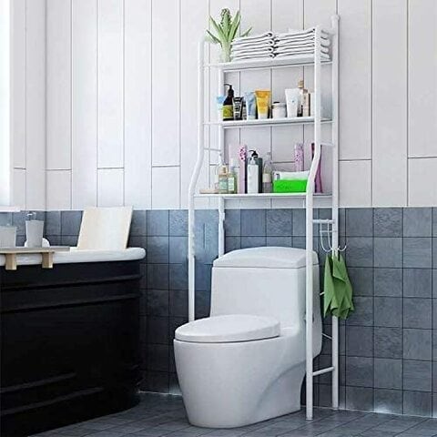 Generic Blooming Time Toilet Storage Rack,3 Tier Over Commode Shelving,No Drilling,Easy To Assemble,High Capacity,Very Sturdy Space-Saving Shelf