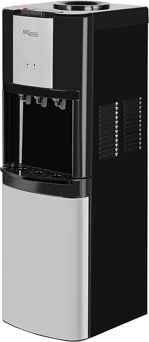 Super General Hot And Cold Water Dispenser, Water-Cooler With Cabinet, Instant-Hot-Water, 3 Taps, Sgl 2271, Black/Silver, 36.2 X 31 X 98 Cm, 1 Year Warranty