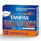 Tampax Cardboard Applicator Tampons Super Plus Absorbency 12 count