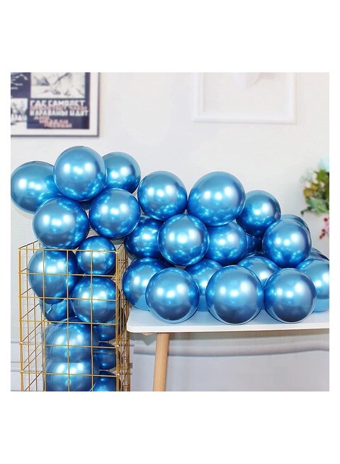 Metallic Chrome Balloons 50 Pcs 12 Inch Helium Shiny Thicken Latex Party Decoration (Chrome Blue)
