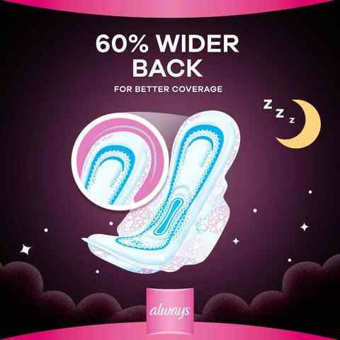 Always Cottony Soft Maxi Thick Night sanitary Pads with Wings 24 Pads