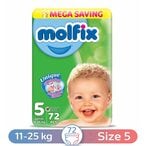 Buy Molfix Baby Diapers - Size 5 Junior - 72 Diapers in Egypt