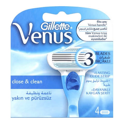 Buy Gillette Venus Womens Razor Blade Refills Blue 4 count in Saudi Arabia