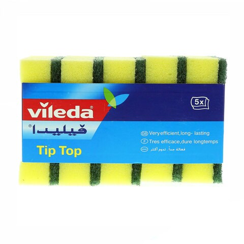 Vileda tip top dish washing medium foam sponge scourer 5 pieces price ...