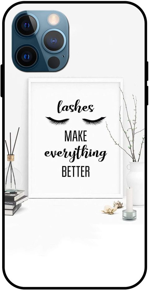 Theodor - Apple iPhone 12 Pro Max 6.7 Inch Case Lashes Make Everything Better Flexible Silicone Cover