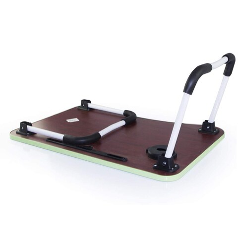 LINGWEI Foldable Laptop Table Bed Table Bed Tray  Laptop Desk Reading Table Stand Portable Lap Desk Notebook Stand Laptop Stand with Ipad and Cup Holder Green