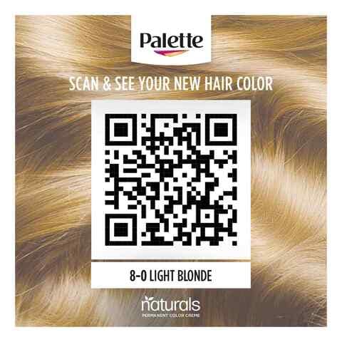 Schwarzkopf Palette Permanent Natural Hair Colour Cream 8-0 Light Blonde 100ml