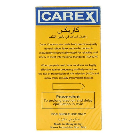 Carex Powershot Delay Condom Yellow 12 PCS