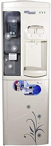 Super General Hot And Cold Water Dispenser, Water-Cooler With Cabinet And Cup-Holder, Instant-Hot-Water, 2 Taps, Sgl 1191, White/Grey, 31.2 X 32.5 X 96 Cm, 1 Year Warranty