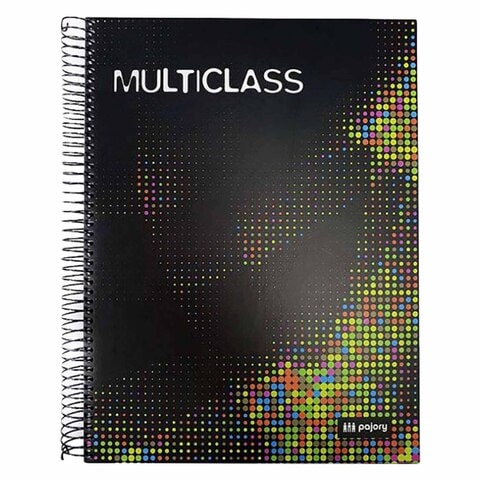 Maxi Multiclass A4 Spiral Notebook 120 Sheets Black