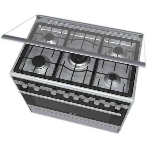 Siemens 5 Burners Free Standing Gas Cooker HG73G6357M Silver 90x60cm