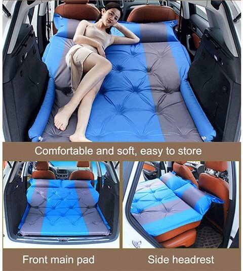 COOLBABY Car Automatic Air Mattress - Portable Car Automatic Air Bed Fit for SUV Trunk Travel Air Bed SUV Air Mattress Camping Outdoor Mattress with Storage Bag (Blue)