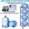 Sky-Touch 4Tier Water Bottle Organizer,5 Gallon Water Bottle Holder, Water Bottle Rack Stainless Steel Shelf Easy To Assemble For Kitchen, Home And Office Gray