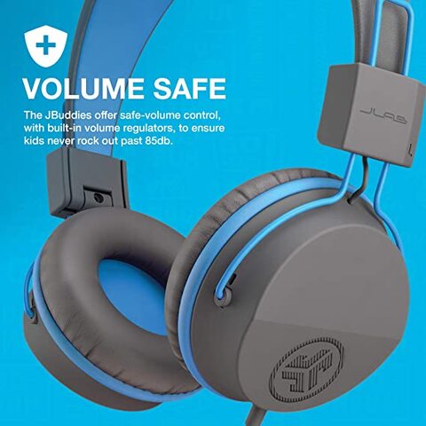 JBuddies Studio Kids Wired Headset 24 Hrs+ Battery Life Grey/Blue