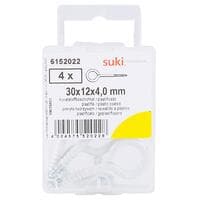 Suki 6152022 Round Head Eye Bolts (30 mm, Pack of 4)