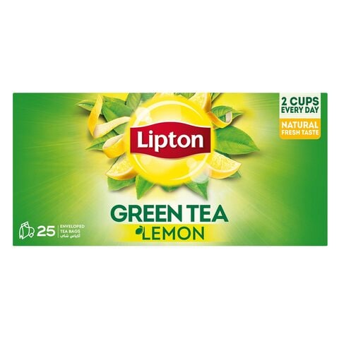 Buy Lipton Green Teabags, lemon, 25 Bags in Saudi Arabia
