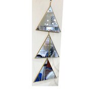 3-Piece Gold Triangle Shape Art Diy Mirror For Living Room Bedroom Wall Decoration