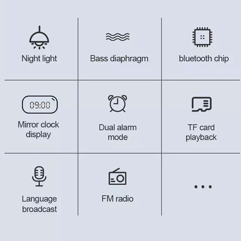 Kisonli Portable Bluetooth Speaker with Alarm Clock and RGB Lights LP-2S