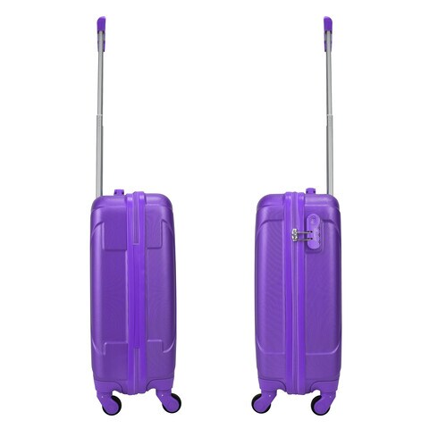 Senator Hard Case Cabin Suitcase Luggage Trolley For Unisex ABS Lightweight Travel Bag with 4 Spinner Wheels KH2005 Highlight Purple