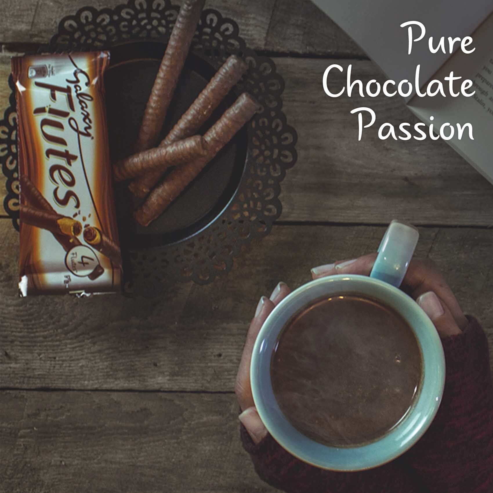 Buy Galaxy Flutes 4 Fingers Chocolate 45g (4 Pieces) Online Shop Food Cupboard on Carrefour UAE