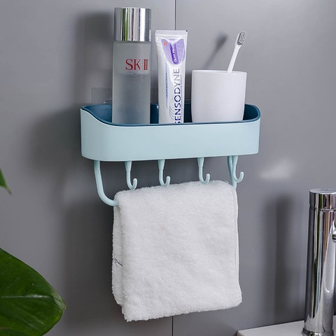 Bathroom Shelf Holders With Hook ; stylish design, multi use - Assorted