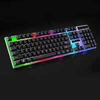 Zgb G21 Usb Wired Mechanical Suspended Keyboard Led Colorful Backlight Gaming Keyboard Waterproof For Pc Computer Gamer-Black