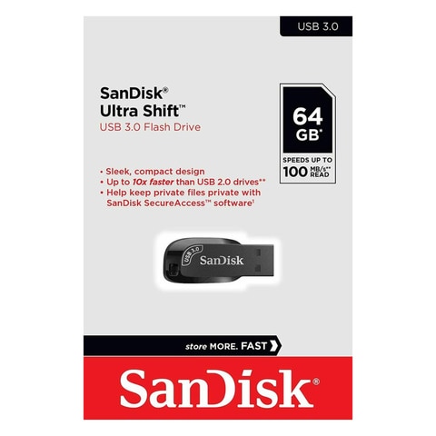 SanDisk SDCZ410 USB3.0 Ultra Shift Flashdrive 64GB Black