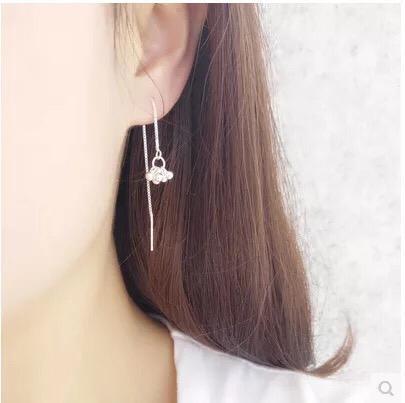 Generic - long crystal silver earrings