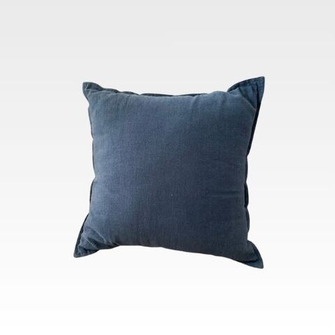 Blue linen sale pillow cover