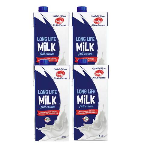 Al Ain Long Life Full Cream Milk 1L Pack of 4
