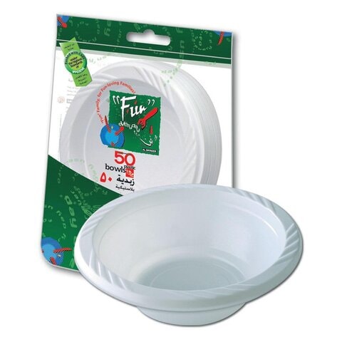 Fun Everyday Disposable Bowl 15cm White 50 PCS