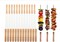 Barbecue Skewer Stainless Steel Needles Sticker With Wooden Handle - Outdoor Grill Accessories (12 Pcs)