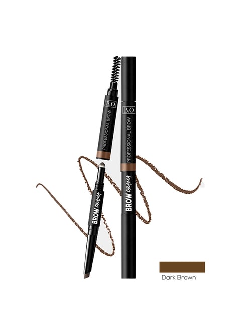 Buy Professional Brow Drama Brow Pencil With Powder And Brush 3 In 1 Dark Brown in UAE