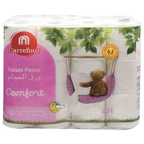 Carrefour Cotton Soft Toilet Roll 24 Pieces