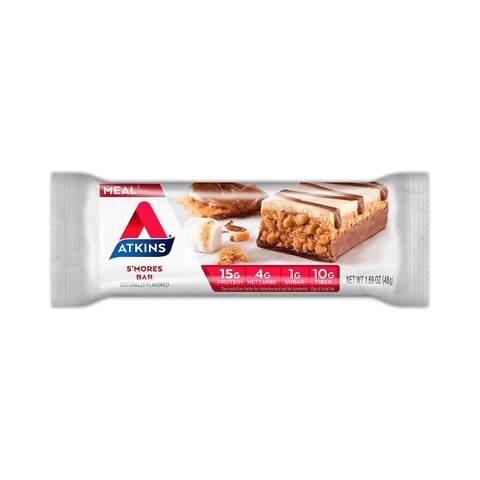 Atkins Crispy And Creamy S&#39;mores Protein Bar 48g x5