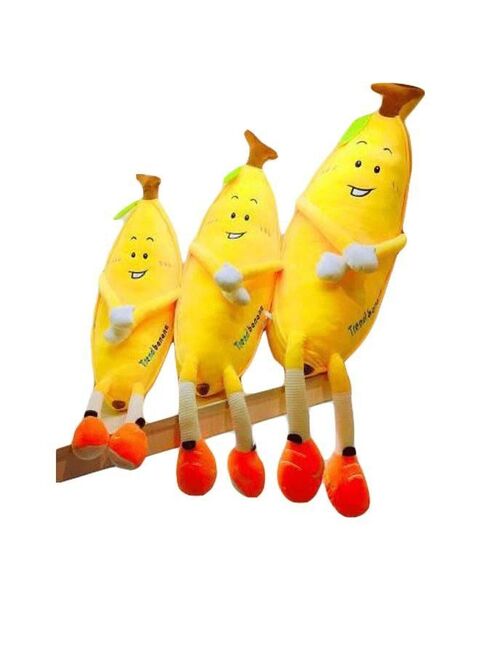 YF-ANEN yf-anen 17'' peeled banana plush stuffed toy doll soft novelty  pillow gift for kids (17inch)