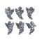 Christmas Magic Christmas Tree Hanging Mini Angel for party Decoration- 6-Pieces- Silver